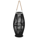Hanging Candle Lantern Holder Bamboo Black 60 cm 246813