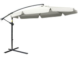 2.7m Garden Banana Parasol Cantilever Umbrella with Crank Handle and Cross Base for Outdoor, Hanging T3398P315941