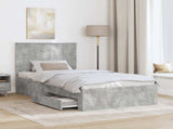 Bed Frame Concrete Grey 100 x 200 cm Engineered Wood 3411344