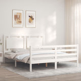 Bed Frame without Mattress White 160x200 cm Solid Wood 3194062