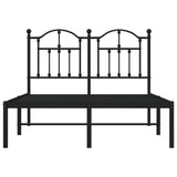 Metal Bed Frame without Mattress with Headboard Black 120x200cm 353437