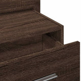 ZNTS Wall-mounted Bedside Cabinets with LED Lights 2 pcs Brown Oak 848170