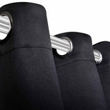 2 pcs Black Blackout Curtains with Metal Rings 135 x 245 cm 130369