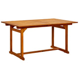 5-Piece Garden Dining Set Natural Solid Acacia Wood 3434495