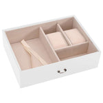 ZNTS Jewellery Box 3-Layer with Mirror Lockable White 26x18x17.5 cm 4103558