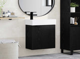 Bathroom Vanity Unit with Tap Black Oak 45.5 x 22.5 x 84 cm 889426