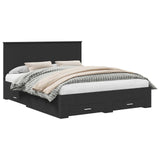 Bed Frame with Headboard Black 160 x 200 cm Engineered Wood 3411281