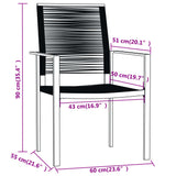 Dining Set Black Powder-coated steel, glass 3099201