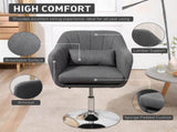 Swivel Linen Fabric Accent Chair for Living Room Contemporary Vanity Armchair with Adjustable Height T3398P328132