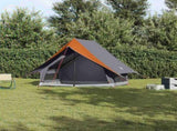 Family Tent with Roof Grey and Orange 220 x 220 x 184 cm 4100675
