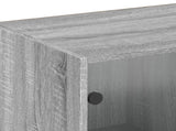 Bookcase with Doors Grey Sonoma 204x37x75 cm Engineered Wood 3206536