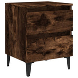 Bed Cabinets with Metal Legs 2 pcs Smoked Oak 40x35x50 cm 813129
