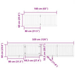 Dog Gate with Door Foldable 6 Panels White 480 cm Poplar Wood 3155673