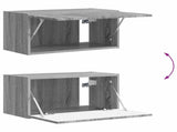 TV Cabinet Set Wall-mounted 5 pcs Black Engineered Wood 3409052
