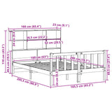 Bookcase Bed without Mattress White 160x200 cm Solid Wood Pine 3321709