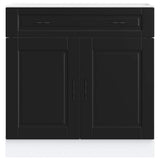 Kitchen Base Cabinet Porto Black Engineered Wood 853978
