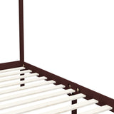Bed Frame Dark Brown Solid Pine Wood and Plywood Slats 90 x 200 cm 283268
