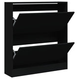 Shoe Cabinet Black 80x21x87.5 cm Engineered Wood 839918