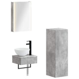 Bathroom Cabinet Set 4 pcs Concrete Grey 43 x 11.5 x 60.5 cm 3407378