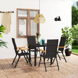 ZNTS 5 Piece Garden Dining Set Black and Brown 3060071