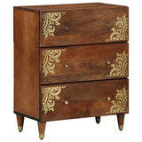 Bathroom Cabinet Set with Drawer 3 pcs Honey Brown and Gold 3310146