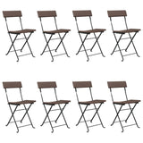 Folding Bistro Chairs 8 pcs Brown Poly Rattan and Steel 3152117