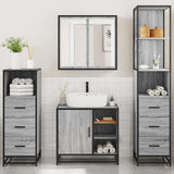 4 Piece Bathroom Furniture Set Grey Sonoma Engineered Wood 3301268