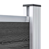Fence Panel Set WPC 699x146 cm Black 3070461