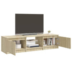 TV Cabinet with LED Lights Sonoma Oak 140x40x36 cm 804295