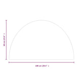 Fireplace Glass Plate Half Round 1000x600 mm 324112