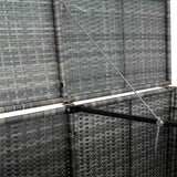 Double Wheelie Bin Shed Poly Rattan Anthracite 148x77x111 cm 46463