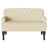 Bench Cream 119.5 x 64.5 x 75 cm Faux Leather 42019295