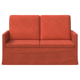 2 Seater Sofa Red Orange 130 x 81 x 82 cm Corduroy Fabric 42041072