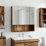 Bathroom Mirror Cabinet with Shelf Old Wood 60 x 14.5 x 70 cm 889189