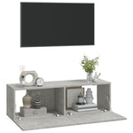 Wall TV Cabinets 2 pcs Concrete Grey 100x30x30 cm Engineered Wood 804548