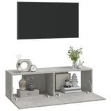 Wall TV Cabinets 2 pcs Concrete Grey 100x30x30 cm Engineered Wood 804548