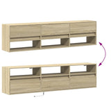 TV Wall Cabinet with LED Sonoma Oak 180x31x45 cm 3307942