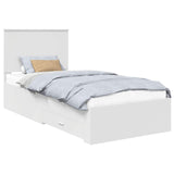 Bed Frame with Headboard White 90 x 190 cm Engineered Wood 3411359