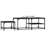 ZNTS Nesting Coffee Tables 2 pcs Black Engineered Wood 835394