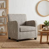 Armchair Light Grey Faux Suede Leather 42043424