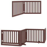 Dog Gate with Door Foldable 10 Panels Brown 800 cm Poplar Wood 3155691