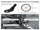 Steel Bike Trailer with Triple Safety, Wagon Bicycle Trailer with Suspension, 2 Wheels Outdoor T3398P349476
