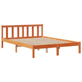 Bookcase Bed without Mattress Wax Brown 150x200 cm King Solid Wood Pine 3321762