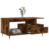 Coffee Table Smoked Oak 90x49x45 cm Engineered Wood 831017