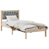 Bed Frame with Headboard Light Grey 80 x 200 cm Solid Pine Wood 878219