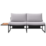 Garden Sofa with Cushion Brown 200.5 x 70 x 85.5cm Metal 42007550