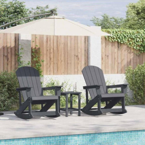 Adirondack Rocking Chairs 2 pcs Light grey HDPE 3335837