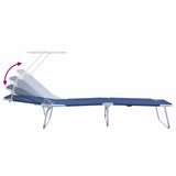 Sun Lounger Folding 2 pcs Blue 58 x 188 x 77cm Polyester 42003059