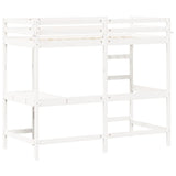 Loft Bed without Mattress White 100x200 cm Solid Wood Pine 842847