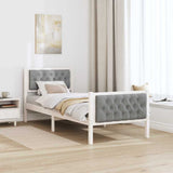 Bed Frame with Headboard Light Grey 80 x 200 cm Solid Pine Wood 878433